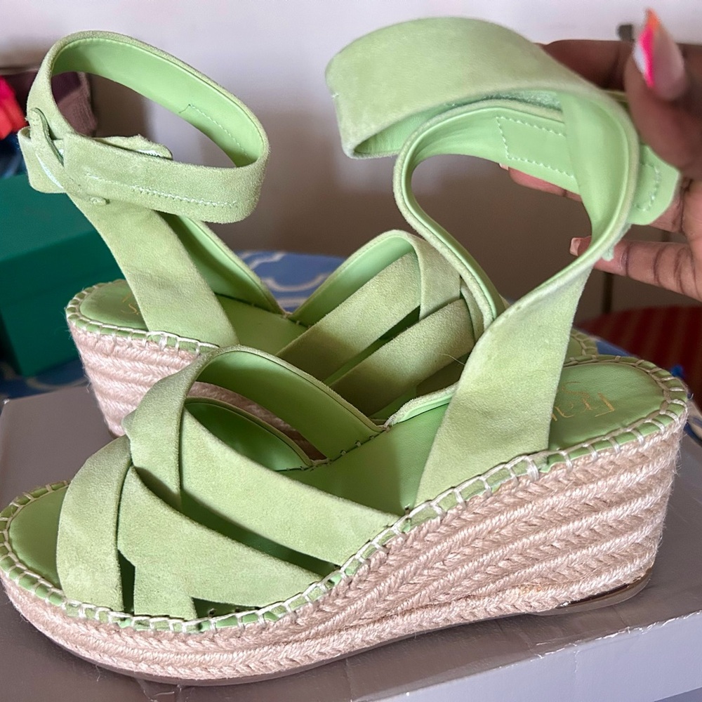 Women's Green Wedge Sandals